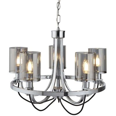Lampadario a soffitto Catalina 5 luci - Cromo fumé moderno Lampadario a soffitto Catalina 5 luci - Cromo fumé moderno