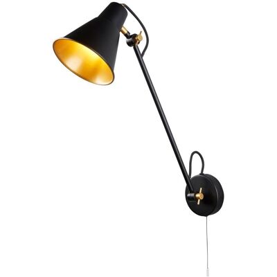 Lampada da Parete Searchlight Nera e Oro - Regolabile, Moderna Lampada da Parete Searchlight Nera e Oro - Regolabile, Moderna