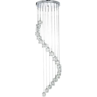 Searchlight Ice Cube - Pendente a Spirale con 20 Luci Cromo Searchlight Ice Cube - Pendente a Spirale con 20 Luci Cromo