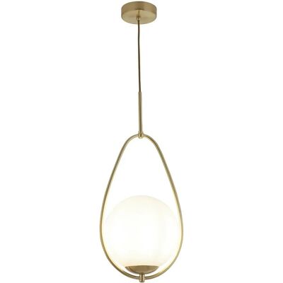 Searchlight Avalon Pendellampe - Opalglas, Gold Finish, E27 Searchlight Avalon Pendellampe - Opalglas, Gold Finish, E27