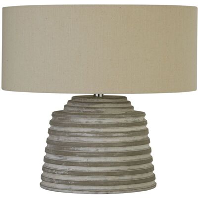 Searchlight Liana Grey Ridged Cement Table Lamp - Table Lamp Searchlight Liana Grey Ridged Cement Table Lamp - Table Lamp