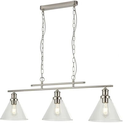 Searchlight Pyramid Pendelleuchte - 3 Licht Chrome Glas Searchlight Pyramid Pendelleuchte - 3 Licht Chrome Glas