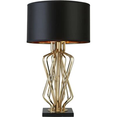Searchlight Ethan Tischlampe - E27 60W - Marmorfuß - Stoffschirm Searchlight Ethan Tischlampe - E27 60W - Marmorfuß - Stoffschirm