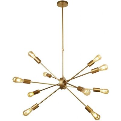 Lampadario a bracci Searchlight Alpha 10 - Oro Opaco - Stile Industriale Lampadario a bracci Searchlight Alpha 10 - Oro Opaco - Stile Industriale