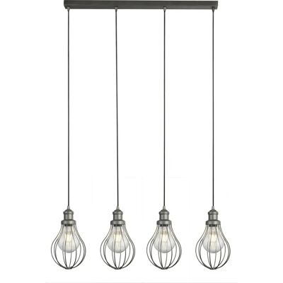Searchlight Argento 4-Luci Gabbia Palloncino - E27 Searchlight Argento 4-Luci Gabbia Palloncino - E27
