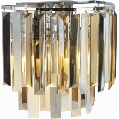 Searchlight Clarissa 2-Licht Wandleuchte - Chrom & Glas Searchlight Clarissa 2-Licht Wandleuchte - Chrom & Glas