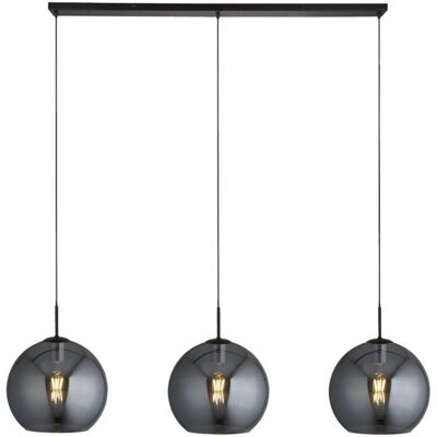 Searchlight Amsterdam 3 Luci Vetro Nere Soffitto Lampada Searchlight Amsterdam 3 Luci Vetro Nere Soffitto Lampada