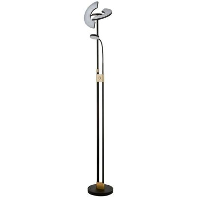 Searchlight Gio Led Mother & Child Floor Lamp - Modern Black & Brass Searchlight Gio Led Mother & Child Floor Lamp - Modern Black & Brass