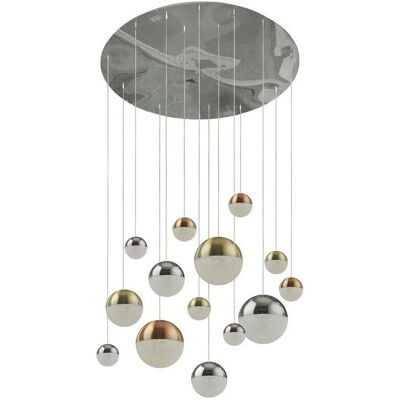 Lampadario a LED Searchlight Planets 14 Luci - Multicolore Lampadario a LED Searchlight Planets 14 Luci - Multicolore