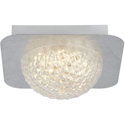 Luce da soffitto LED quadrata Searchlight Celestia 1 Luce - Foglia Argento - IP20 - 6,5W Luce da soffitto LED quadrata Searchlight Celestia 1 Luce - Foglia Argento - IP20 - 6,5W