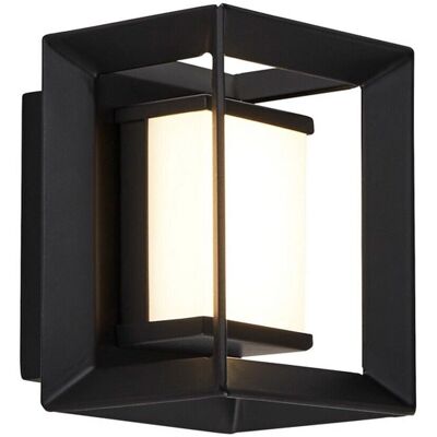 Luce a Parete LED da Bagno in Metallo Nero Searchlight - 10cm x 8cm Luce a Parete LED da Bagno in Metallo Nero Searchlight - 10cm x 8cm