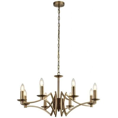 Lampadario Ascot a 8 luci - Ottone antico Lampadario Ascot a 8 luci - Ottone antico