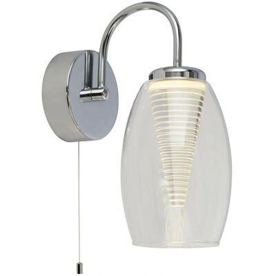 LED falikar Searchlight Cyclone - Krom, Átlátszó Üveg, 3000K LED falikar Searchlight Cyclone - Krom, Átlátszó Üveg, 3000K