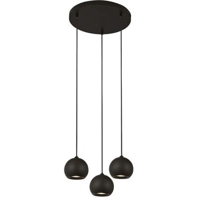Lampada a sospensione nera opaca Eindhoven a 3 luci - Plafoniera Lampada a sospensione nera opaca Eindhoven a 3 luci - Plafoniera