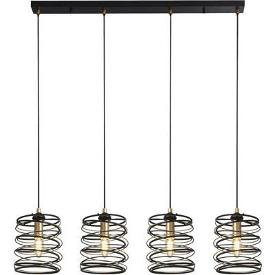 Searchlight Spring 4-Licht Deckenleuchte - Schwarz & Gold Searchlight Spring 4-Licht Deckenleuchte - Schwarz & Gold