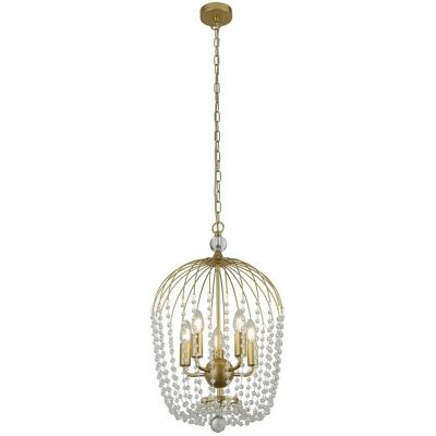 Searchlight Lighting Dusche 5 Leuchten Pendelleuchte - Gold, Metall & Kristall Searchlight Lighting Dusche 5 Leuchten Pendelleuchte - Gold, Metall & Kristall