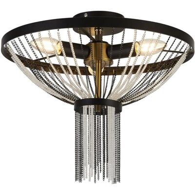 Searchlight Baguette 3-Licht Deckenleuchte - Schwarz Satin Brass Searchlight Baguette 3-Licht Deckenleuchte - Schwarz Satin Brass
