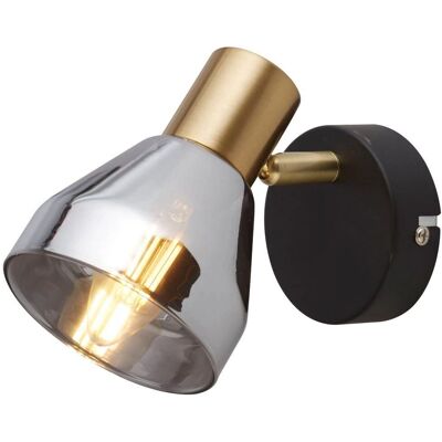 Searchlight Westminster Scheinwerfer - Verstellbar Schwarz Satin Messing Glas Searchlight Westminster Scheinwerfer - Verstellbar Schwarz Satin Messing Glas