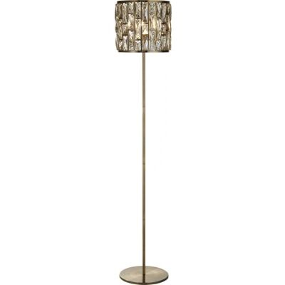 Searchlight Bijou Stehlampe - Antikmessing - Glas - E27 - 138cm Searchlight Bijou Stehlampe - Antikmessing - Glas - E27 - 138cm