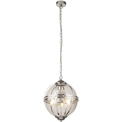 Searchlight Coronet 3-Licht Glass-Deckenleuchte in Chrom Searchlight Coronet 3-Licht Glass-Deckenleuchte in Chrom