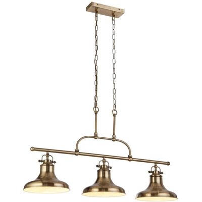 Searchlight Dallas 3 Light Bar Pendant Antique Brass - Pendant Light Searchlight Dallas 3 Light Bar Pendant Antique Brass - Pendant Light
