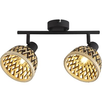 Searchlight Schwarz Metall Bambus Spotleiste - Spotbar Searchlight Schwarz Metall Bambus Spotleiste - Spotbar