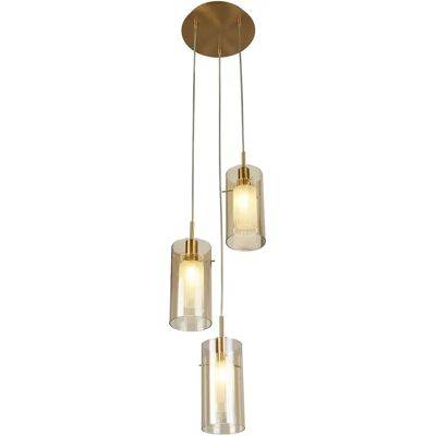 Searchlight Duo III Champagne Glass 3 Light Cluster Ceiling Pendant - Ceiling Pendant Searchlight Duo III Champagne Glass 3 Light Cluster Ceiling Pendant - Ceiling Pendant