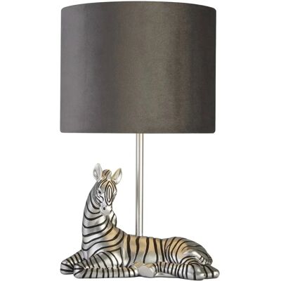 Lampada da Tavolo Searchlight Zebra - Resina e Tessuto Grigio Lampada da Tavolo Searchlight Zebra - Resina e Tessuto Grigio