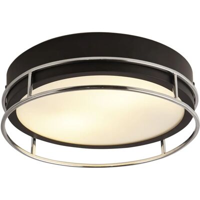 Searchlight Lighting Phoenix 2 Light Flush Black, Chrome, Frosted Glass - Luminaire encastré - Publicité Searchlight Lighting Phoenix 2 Light Flush Black, Chrome, Frosted Glass - Luminaire encastré - Publicité