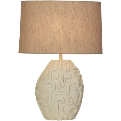 Searchlight Lighting Adelaide 1 Licht Tischlampe - Creme Resin, Weißes Leinen Searchlight Lighting Adelaide 1 Licht Tischlampe - Creme Resin, Weißes Leinen