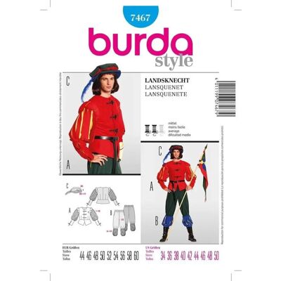 Patrón de costura Burda - 7467 - Papel en varias tallas Patrón de costura Burda - 7467 - Papel en varias tallas