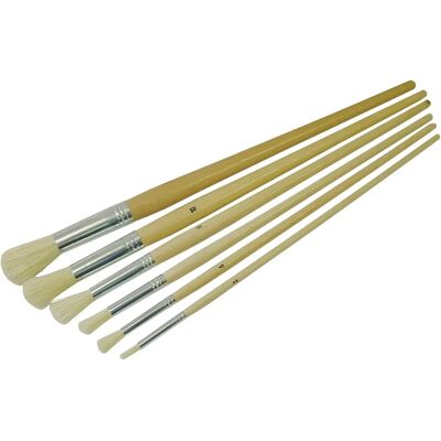 Faithfull Modello 6 Set di 6 Pennelli Circolari Bianchi - Set di Pennelli Faithfull Modello 6 Set di 6 Pennelli Circolari Bianchi - Set di Pennelli