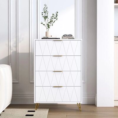 TANANT - Cassettiera 60 cm - 4 cajones - piernas doradas - Chest of drawers TANANT - Cassettiera 60 cm - 4 cajones - piernas doradas - Chest of drawers