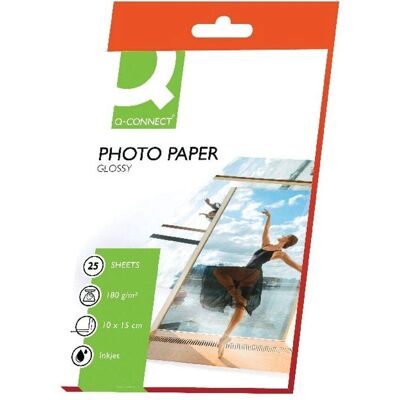 Q-Connect KF01905 Papier Photo Jet d'Encre - 10x15, 25 Feuilles Q-Connect KF01905 Papier Photo Jet d'Encre - 10x15, 25 Feuilles