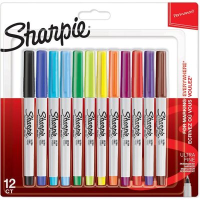 Sharpie - Ultra Fine Permanent Marker - Couleurs Assorties - Marqueur - Publicité Sharpie - Ultra Fine Permanent Marker - Couleurs Assorties - Marqueur - Publicité