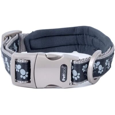 Petface Large Black Padded Paws Dog Collar Petface Large Black Padded Paws Dog Collar