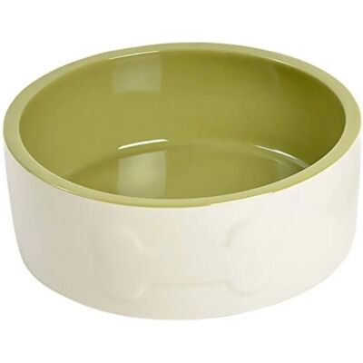 Petface Dog Cream/Green Bone Ceramic Bowl - Ceramic Bowl Petface Dog Cream/Green Bone Ceramic Bowl - Ceramic Bowl