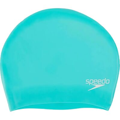 Speedo Modèle 806168B961 Bonnet de natation en silicone pour cheveux longs - Vert Speedo Modèle 806168B961 Bonnet de natation en silicone pour cheveux longs - Vert