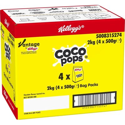 Kelloggs Kellogg's Coco Pops Bag 500g - Cereal Kelloggs Kellogg's Coco Pops Bag 500g - Cereal