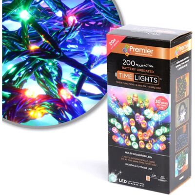 Premier Multi-Coloured Battery LED Lights - 20m - LED String Lights Premier Multi-Coloured Battery LED Lights - 20m - LED String Lights
