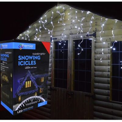 Premier 480 Led Snowing Icicle White Lights - Christmas Timer Premier 480 Led Snowing Icicle White Lights - Christmas Timer
