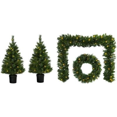 Premier Decorations - Pre-Lit Christmas Door Set - Door Set Premier Decorations - Pre-Lit Christmas Door Set - Door Set