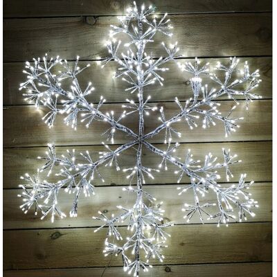 Premier - 90cm Silver Starburst Snowflake - Wall Window Decoration Premier - 90cm Silver Starburst Snowflake - Wall Window Decoration