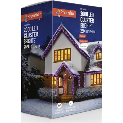 Premier - Multi Action Christmas Cluster Timer Lights - Rainbow Premier - Multi Action Christmas Cluster Timer Lights - Rainbow