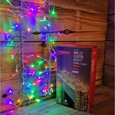 Premier 960 Multi Colour Cluster Brights LED Christmas Lights - Christmas Lights Premier 960 Multi Colour Cluster Brights LED Christmas Lights - Christmas Lights