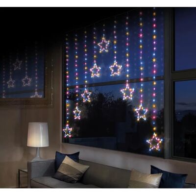 Premier Christmas Static Star LED Silver Pin Wire V Curtain Lights - Curtain Lights Premier Christmas Static Star LED Silver Pin Wire V Curtain Lights - Curtain Lights