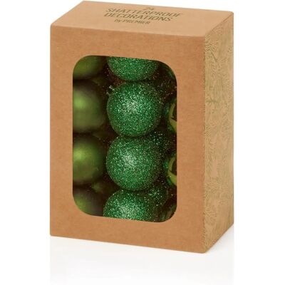 Premier Decorations - Noël Boules 30mm - Dark Green - 24 Pack - Holiday Ornament Premier Decorations - Noël Boules 30mm - Dark Green - 24 Pack - Holiday Ornament