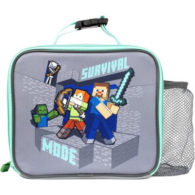 Minecraft Kids Lunch Bag - Video Game Steve & Alex - Insulated - Mesh Pocket - Clip Handle Minecraft Kids Lunch Bag - Video Game Steve & Alex - Insulated - Mesh Pocket - Clip Handle