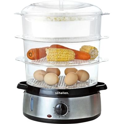 Schallen Premium Electric Food Steamer - 9L 3-tier Stainless Steel Black Schallen Premium Electric Food Steamer - 9L 3-tier Stainless Steel Black
