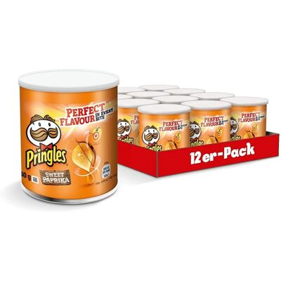 Pringles Paprika Chips de Patate - Snack Croquant, 12x40g - Publicité Pringles Paprika Chips de Patate - Snack Croquant, 12x40g - Publicité